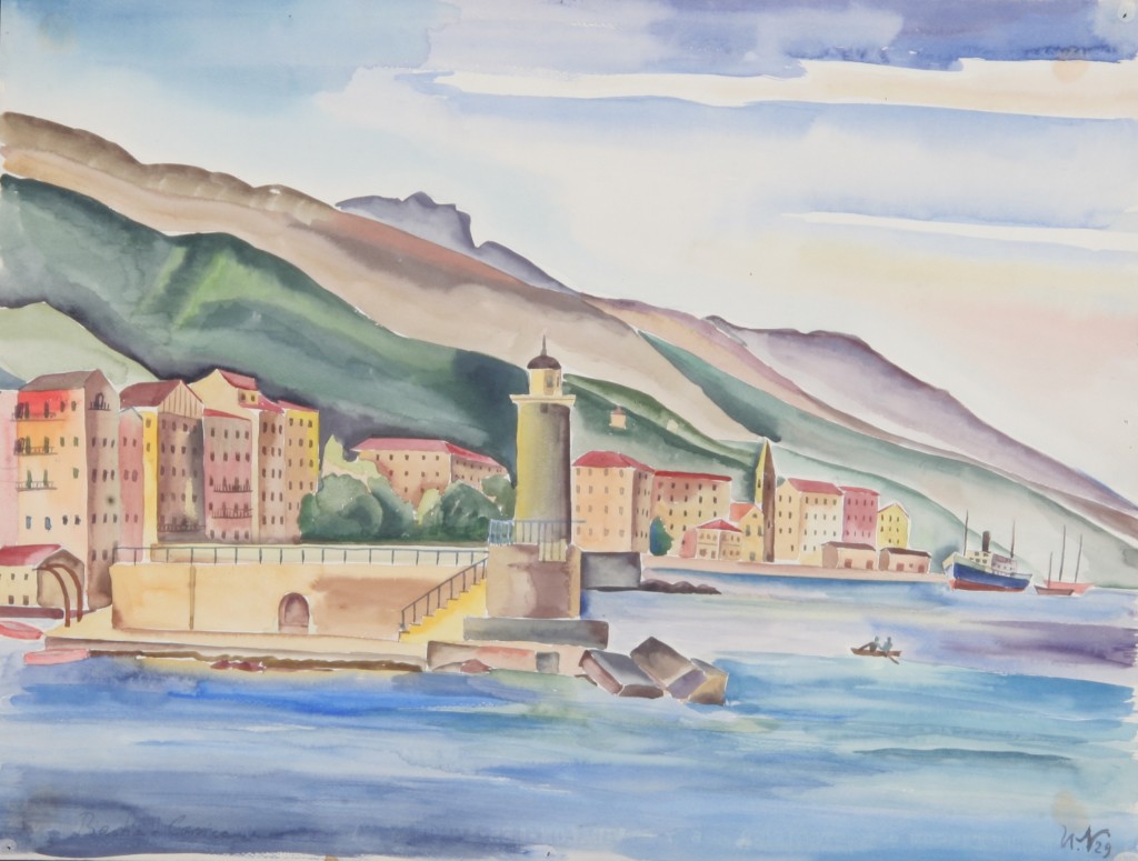 Bastia - Korsika, 1929, Aquarell, 63 x 48 cm