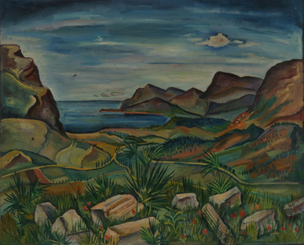 Südliche Küstenlandschaft, 1936, Öl auf Leinwand, 73 x 60 cm