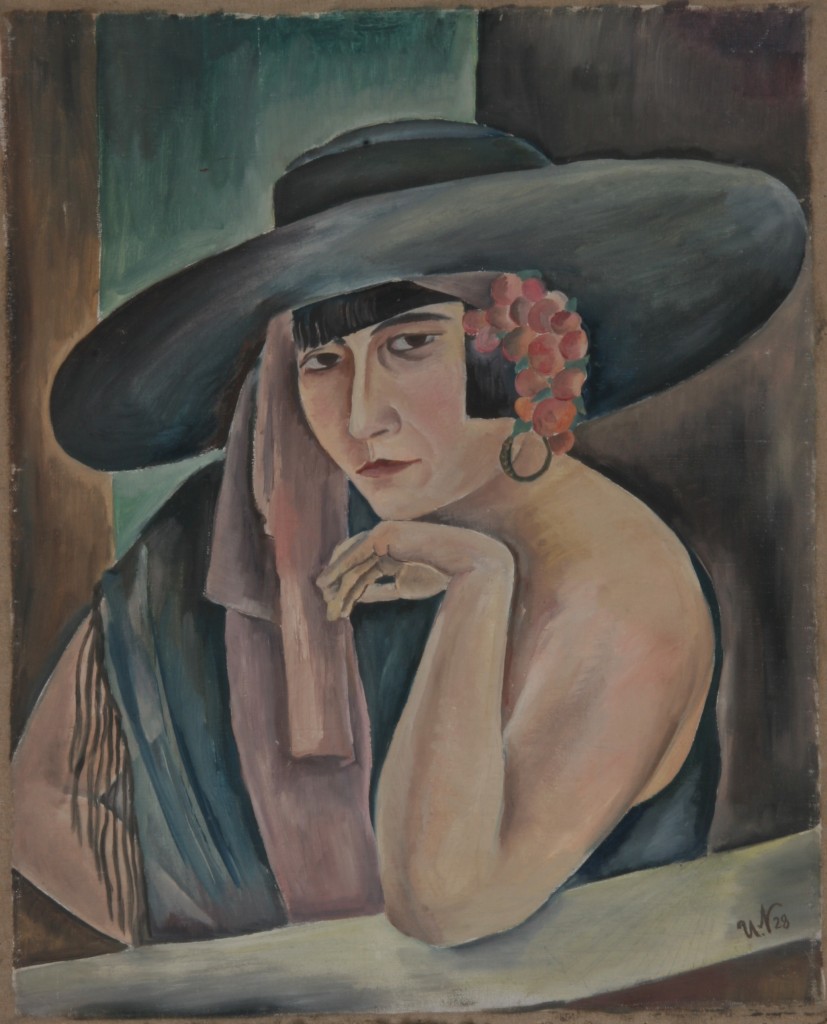 Sita Pagel mit Hut, 1937, Aquarell, 58 x 72 cm