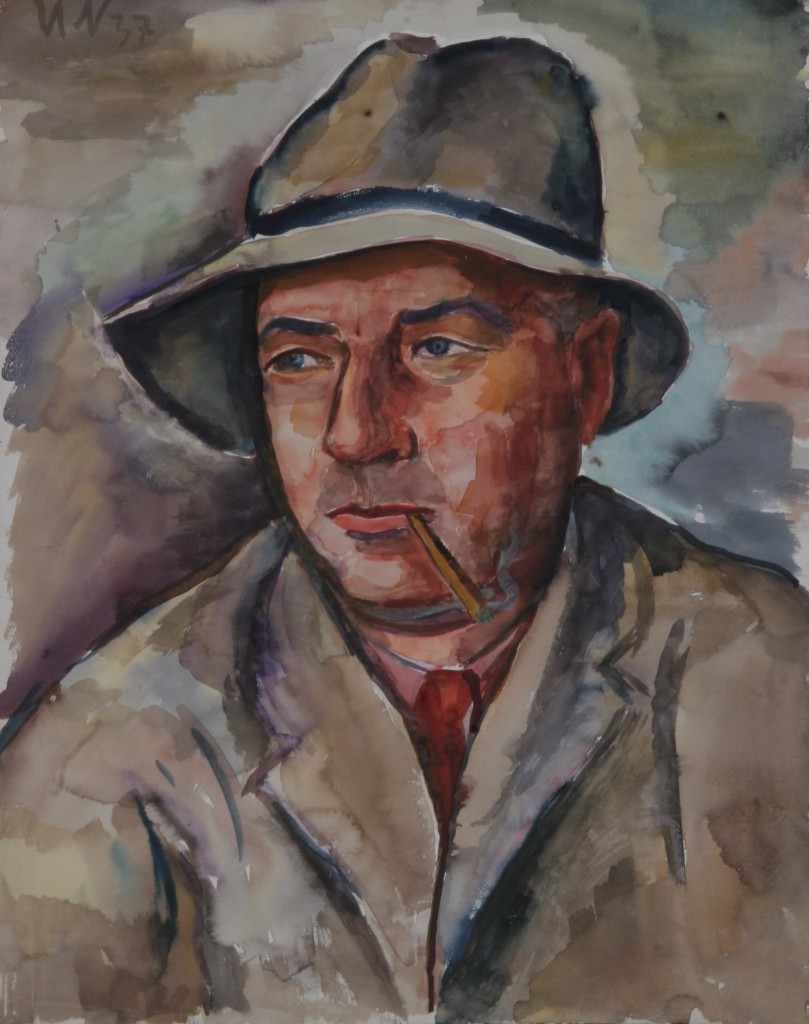 Mann mit Hut, 1937, Aquarell, 48 x 60 cm