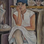 Im Café, 1928, Öl auf Malpappe, 40 x 34 cm