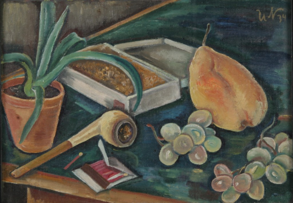 Stilleben mit Pfeife, 1934, Öl auf Leinen, 39 x 28 cm