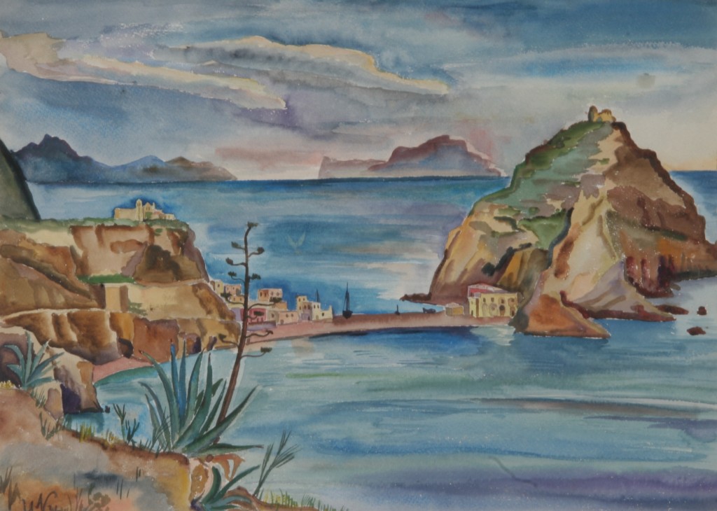 Sant' Angelo und Capri, 1936, Aquarell, 67 x 49 cm